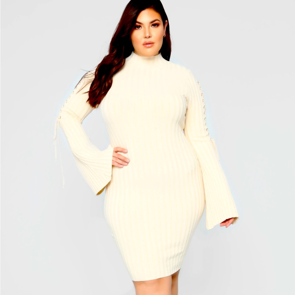 Fashion Nova Next To Me Knit dress Ivory
